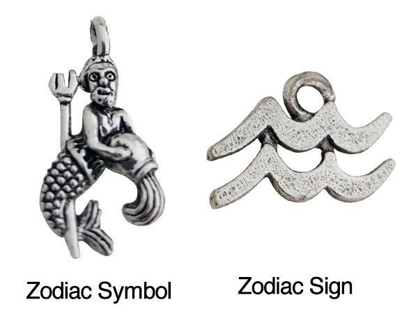 Aquarius Charm - Aquarius Zodiac Sign - Charms & Bangles - 1