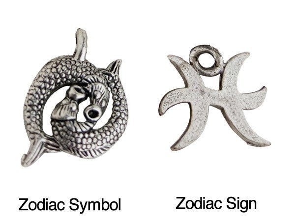 Pisces Charm - Pisces Zodiac Sign - Charms & Bangles - 1