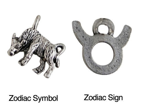 Taurus Charm - Taurus Zodiac Sign - Charms & Bangles - 1